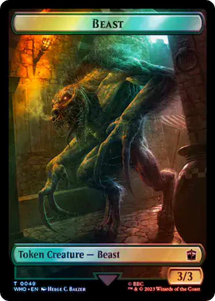 Alien Rhino // Beast Double-Sided Token (Surge Foil) [Doctor Who Tokens] | Empire Gaming NC