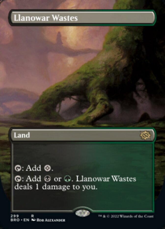 Llanowar Wastes (Borderless Alternate Art) [The Brothers' War] | Empire Gaming NC