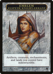 Emblem - Elspeth, Knight-Errant // Soldier Double-Sided Token [Modern Event Deck 2014 Tokens] | Empire Gaming NC