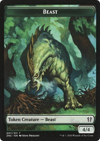 Beast // Saproling Double-sided Token [Commander: Zendikar Rising Tokens] | Empire Gaming NC