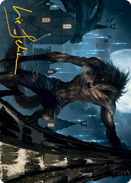 Stalking Predator Art Card (Gold-Stamped Signature) [Innistrad: Midnight Hunt Art Series] | Empire Gaming NC