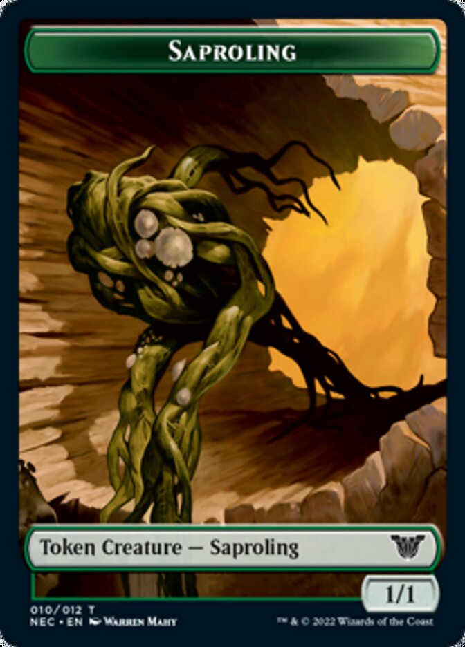 Saproling // Spirit (002) Double-sided Token [Kamigawa: Neon Dynasty Commander Tokens] | Empire Gaming NC