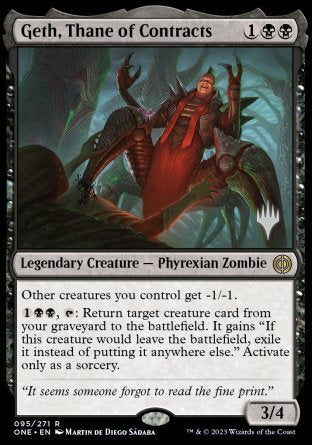 Geth, Thane of Contracts (Promo Pack) [Phyrexia: All Will Be One Promos] | Empire Gaming NC