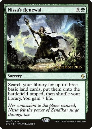 Nissa's Renewal [Battle for Zendikar Promos] | Empire Gaming NC