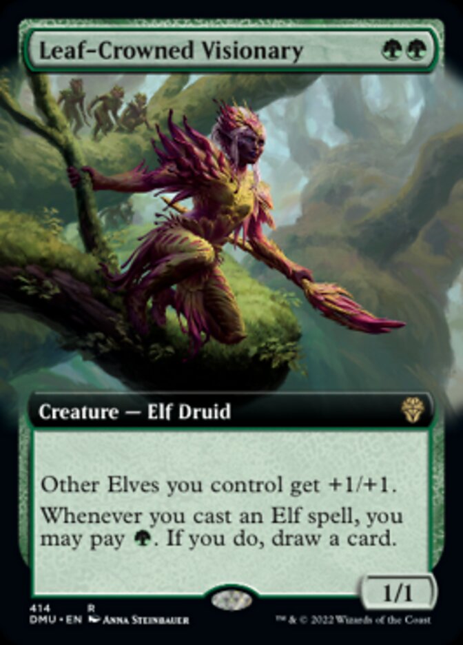 Leaf-Crowned Visionary (Extended Art) [Dominaria United] | Empire Gaming NC