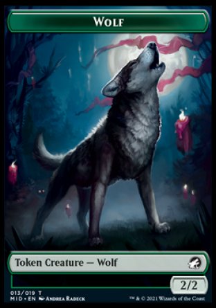 Wolf // Treefolk Double-sided Token [Innistrad: Midnight Hunt Tokens] | Empire Gaming NC