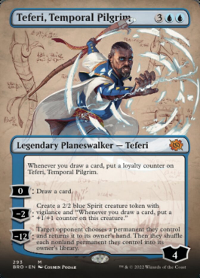 Teferi, Temporal Pilgrim (Borderless Alternate Art) [The Brothers' War] | Empire Gaming NC