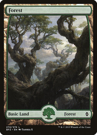 Forest (274) - Full Art [Battle for Zendikar] | Empire Gaming NC