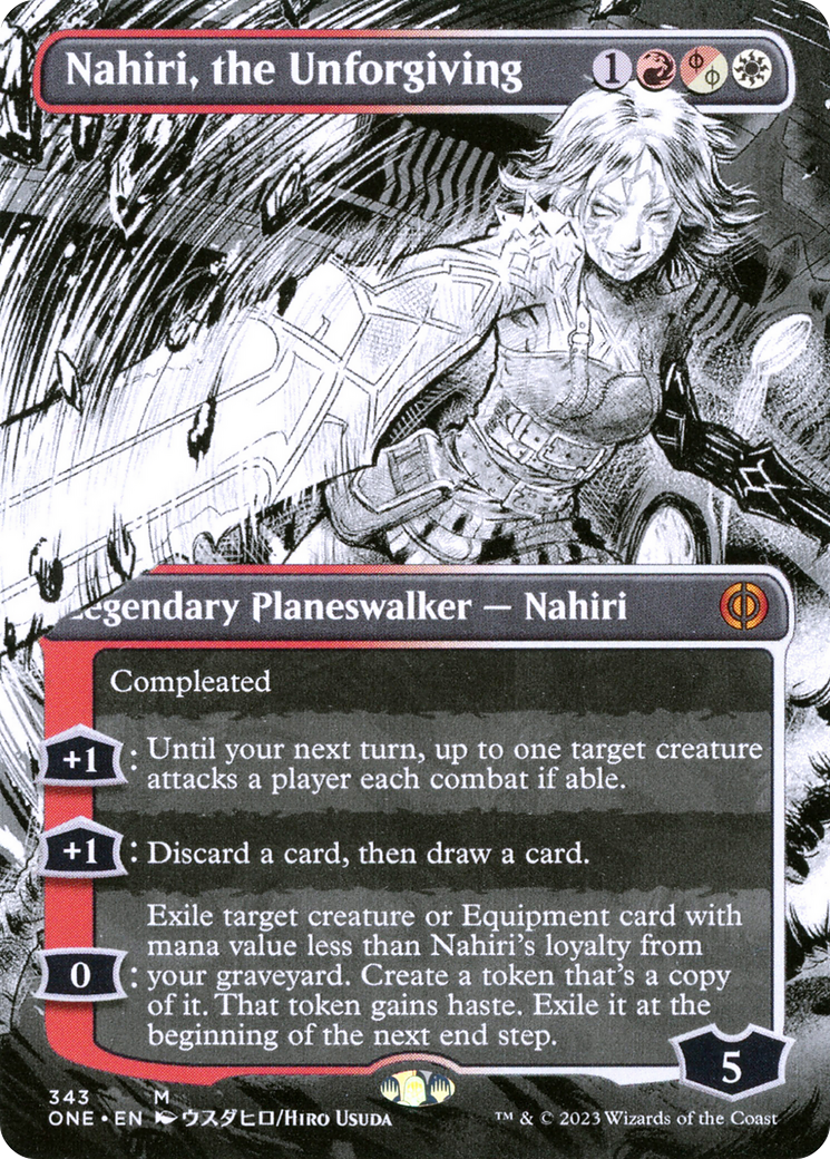 Nahiri, the Unforgiving (Borderless Manga) [Phyrexia: All Will Be One] | Empire Gaming NC