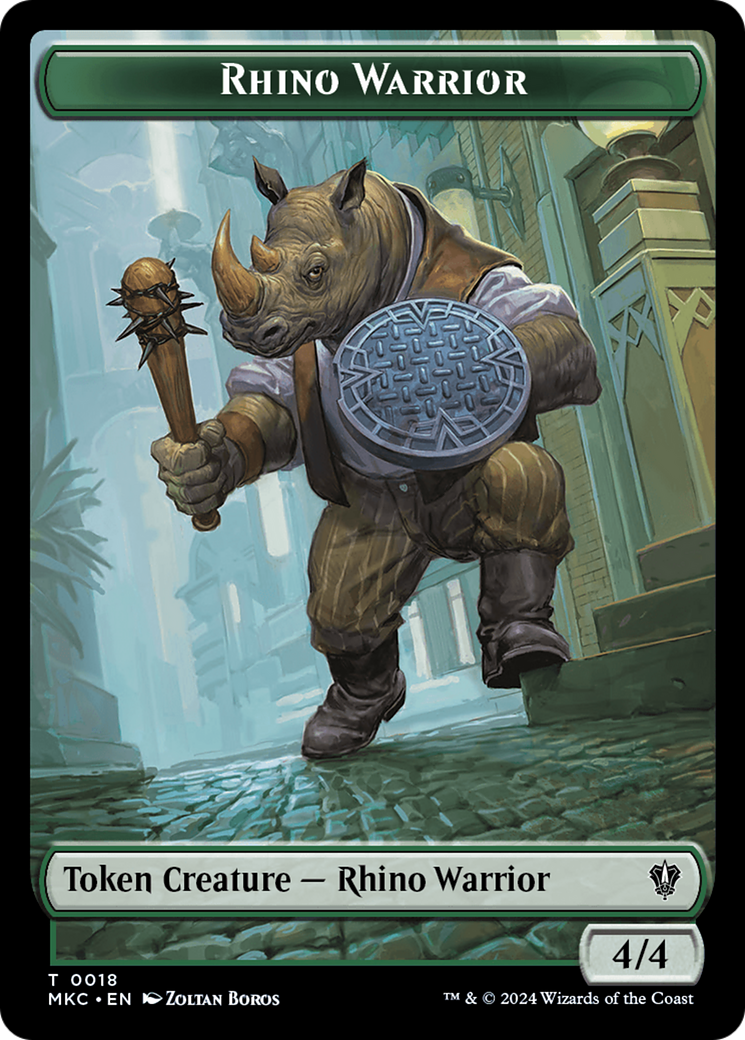 Thopter // Rhino Warrior Double-Sided Token [Murders at Karlov Manor Commander Tokens] | Empire Gaming NC