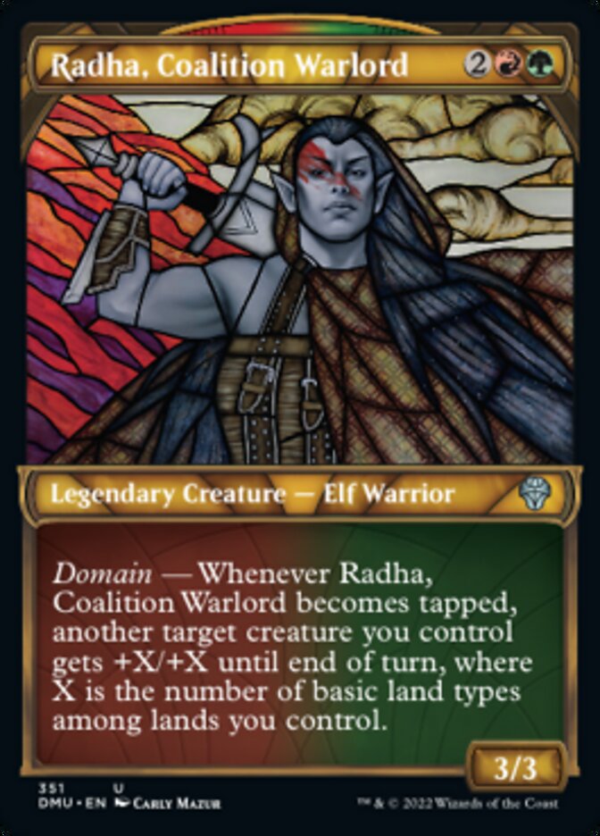 Radha, Coalition Warlord (Showcase Textured) [Dominaria United] | Empire Gaming NC