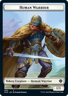 Saproling // Human Warrior Double-Sided Token [Starter Commander Decks] | Empire Gaming NC