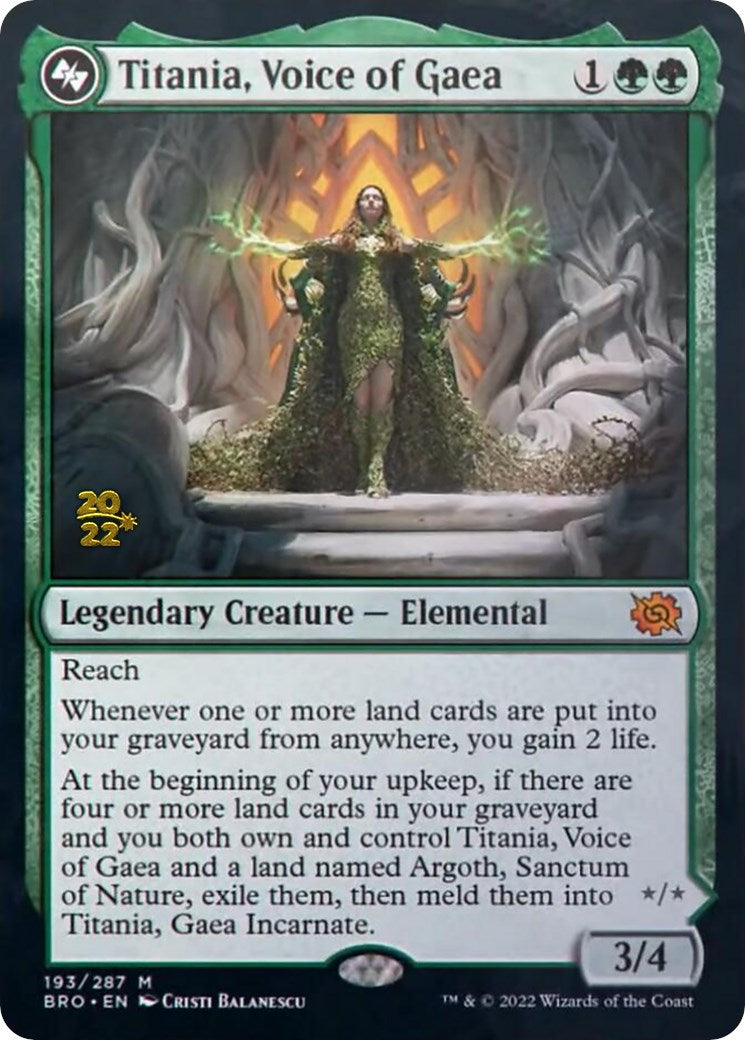 Titania, Voice of Gaea [The Brothers' War Prerelease Promos] | Empire Gaming NC