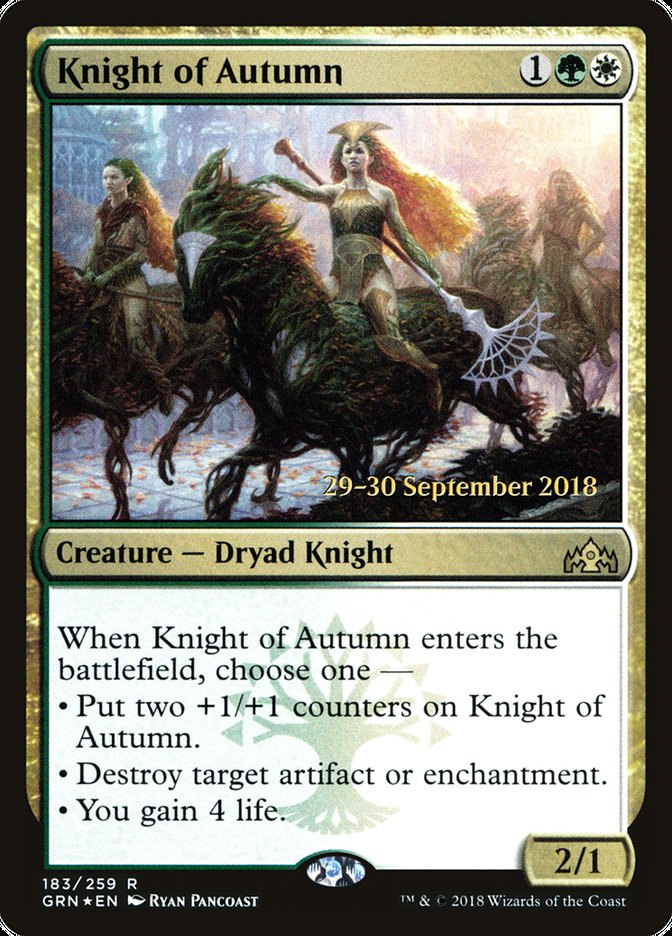 Knight of Autumn [Guilds of Ravnica Prerelease Promos] | Empire Gaming NC