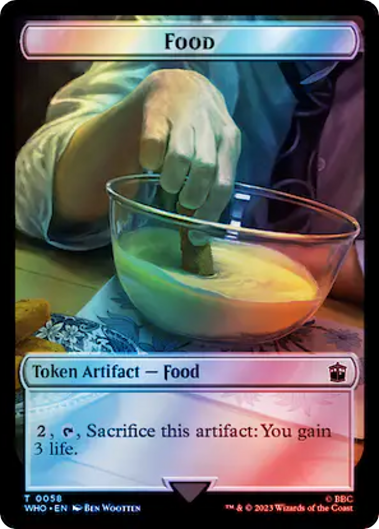 Alien Angel // Food (0058) Double-Sided Token (Surge Foil) [Doctor Who Tokens] | Empire Gaming NC