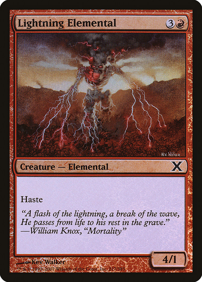 Lightning Elemental (Premium Foil) [Tenth Edition] | Empire Gaming NC