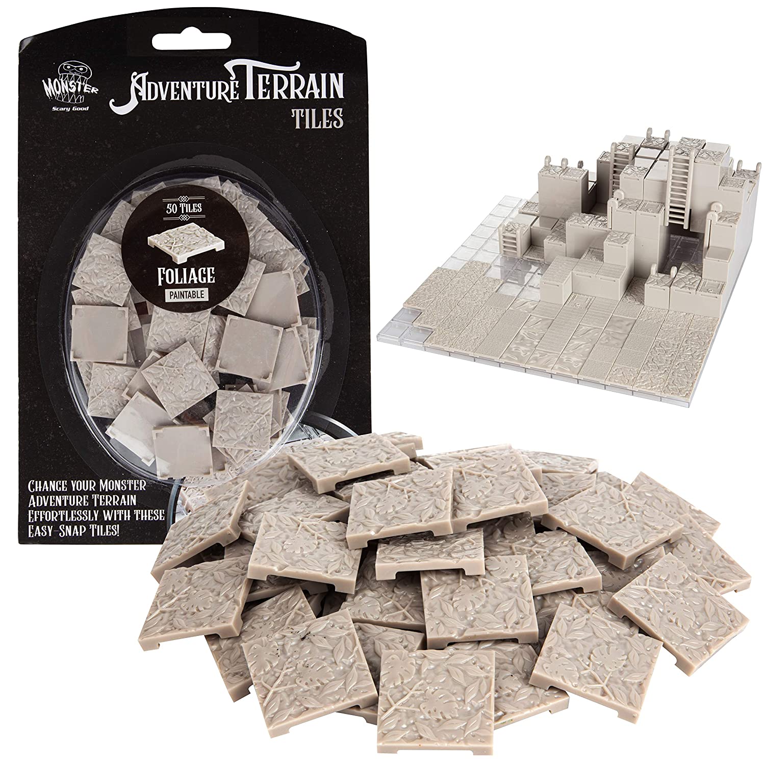 Monster Adventure Terrain- 50pc Foliage Tile Expansion Pack-Paintable | Empire Gaming NC