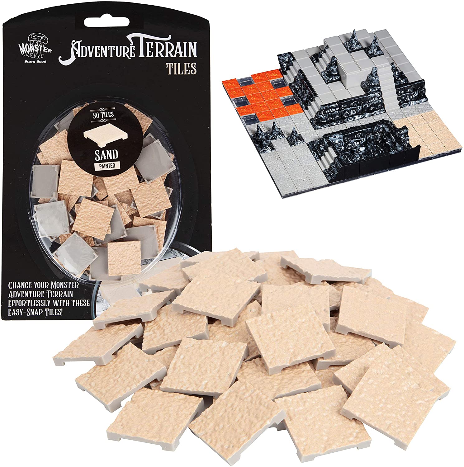 Monster Adventure Terrain: Painted - Sand Tiles (50) | Empire Gaming NC