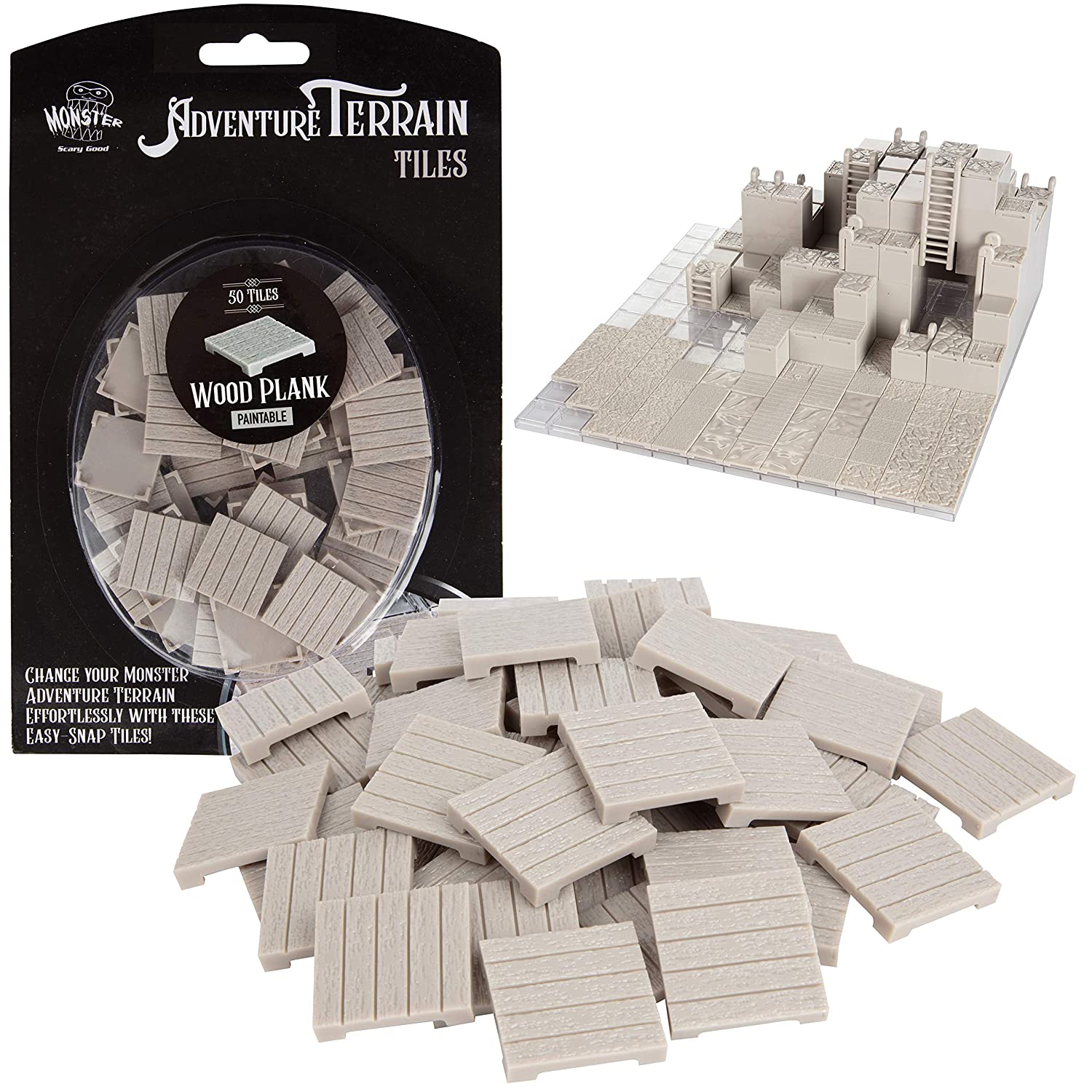 Monster Adventure Terrain- 50pc WOOD PLANK Tile Expansion Pack | Empire Gaming NC