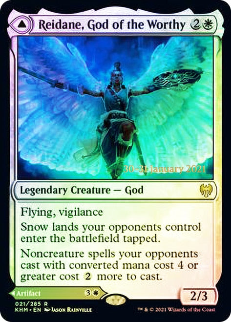 Reidane, God of the Worthy // Valkmira, Protector's Shield  [Kaldheim Prerelease Promos] | Empire Gaming NC