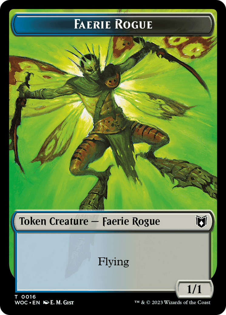 Faerie Rogue // Faerie (0016) Double-Sided Token [Wilds of Eldraine Commander Tokens] | Empire Gaming NC