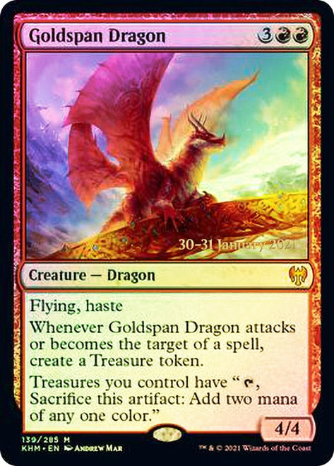 Goldspan Dragon  [Kaldheim Prerelease Promos] | Empire Gaming NC