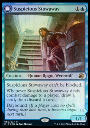 Suspicious Stowaway // Seafaring Werewolf [Innistrad: Midnight Hunt Prerelease Promos] | Empire Gaming NC