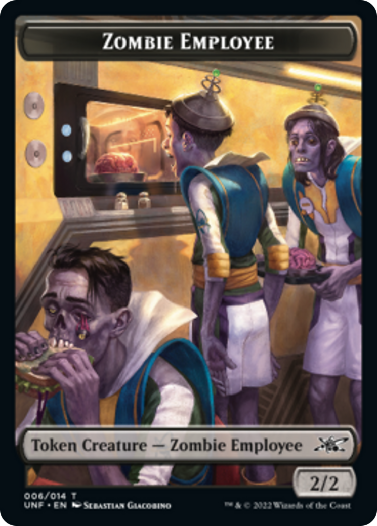 Zombie Employee // Food (010) Double-sided Token [Unfinity Tokens] | Empire Gaming NC