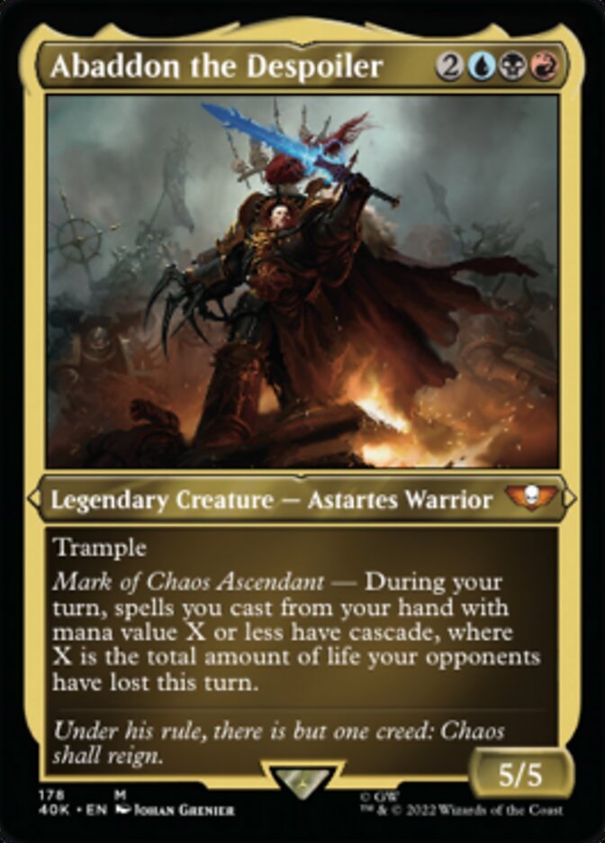 Abaddon the Despoiler (Display Commander) (Surge Foil) [Universes Beyond: Warhammer 40,000] | Empire Gaming NC