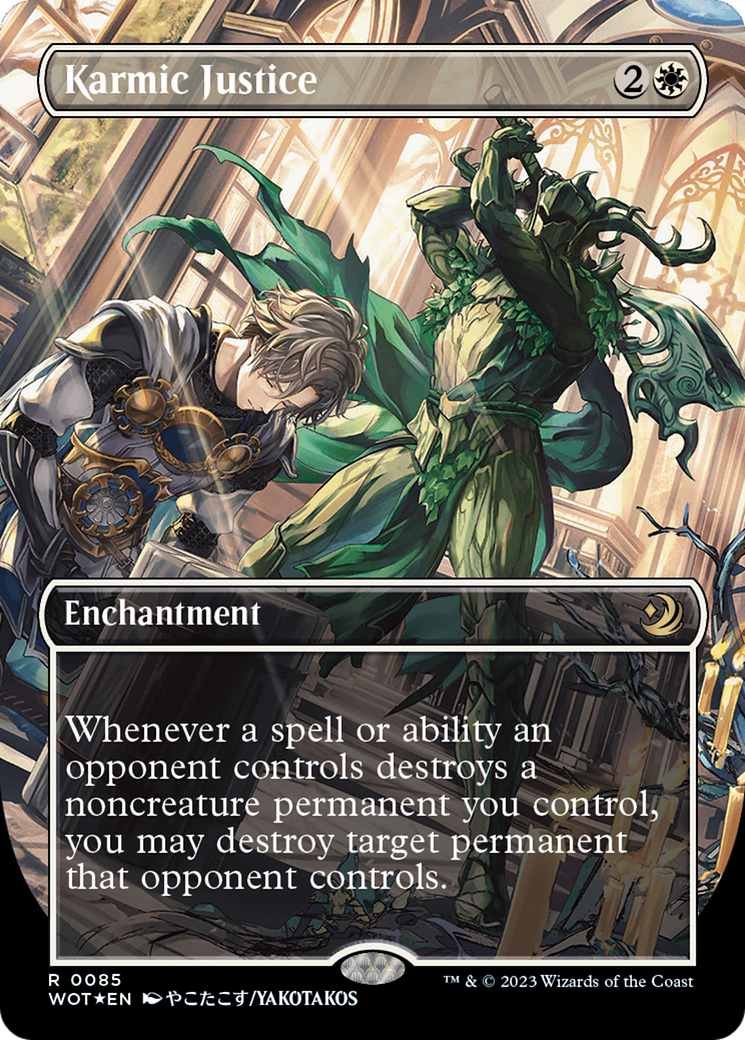 Karmic Justice (Anime Borderless) (Confetti Foil) [Wilds of Eldraine: Enchanting Tales] | Empire Gaming NC