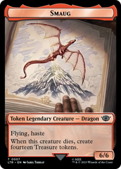 Smaug // Food (0022) Double-Sided Token (Surge Foil) [The Lord of the Rings: Tales of Middle-Earth Tokens] | Empire Gaming NC