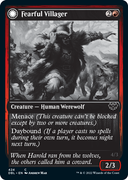 Fearful Villager // Fearsome Werewolf [Innistrad: Double Feature] | Empire Gaming NC