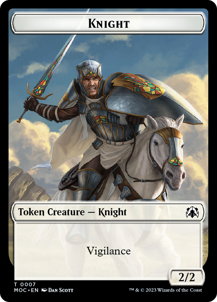 Knight (7) // Spirit (14) Double-Sided Token [March of the Machine Commander Tokens] | Empire Gaming NC