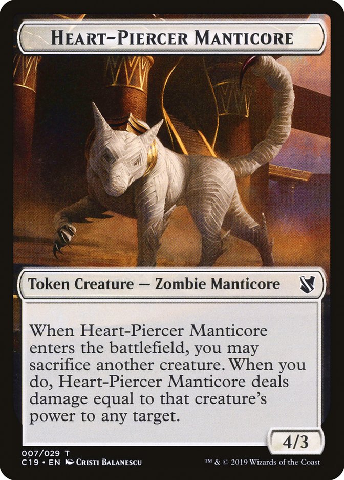 Heart-Piercer Manticore [Commander 2019 Tokens] | Empire Gaming NC