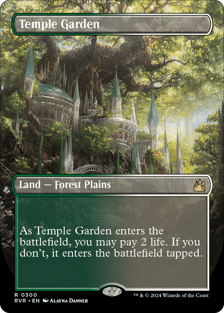 Temple Garden (Borderless) [Ravnica Remastered] | Empire Gaming NC