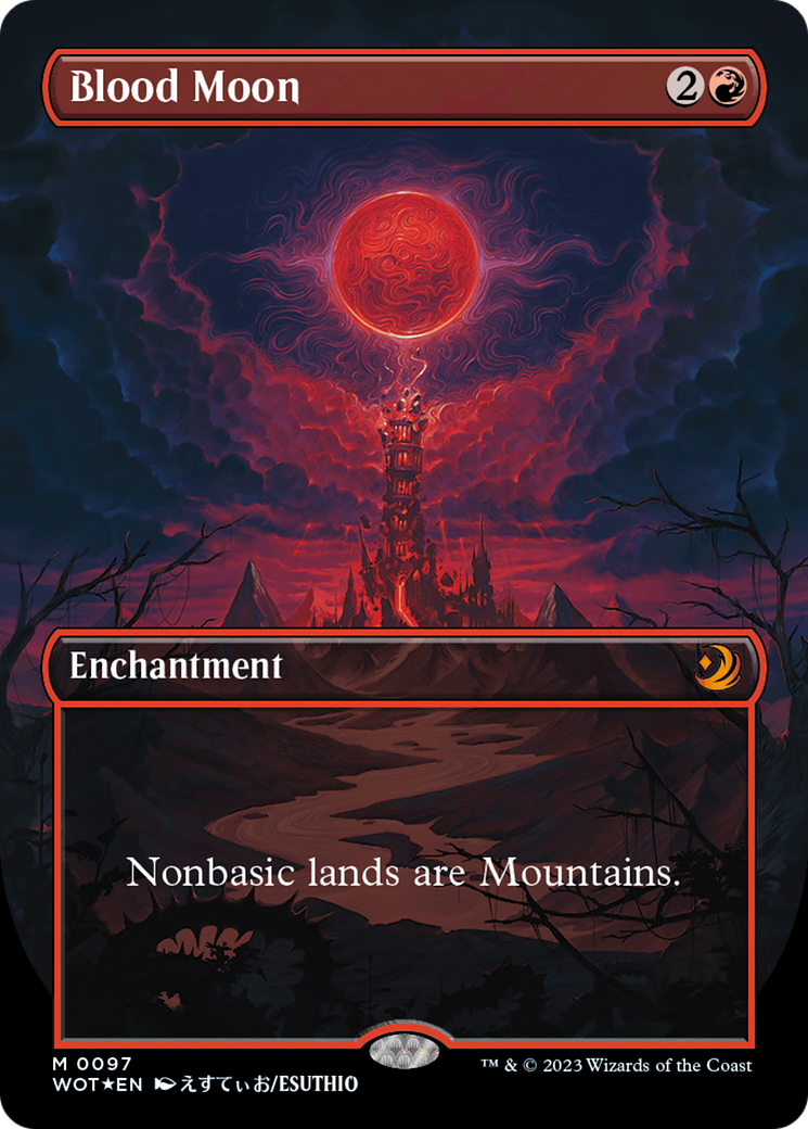 Blood Moon (Anime Borderless) (Confetti Foil) [Wilds of Eldraine: Enchanting Tales] | Empire Gaming NC