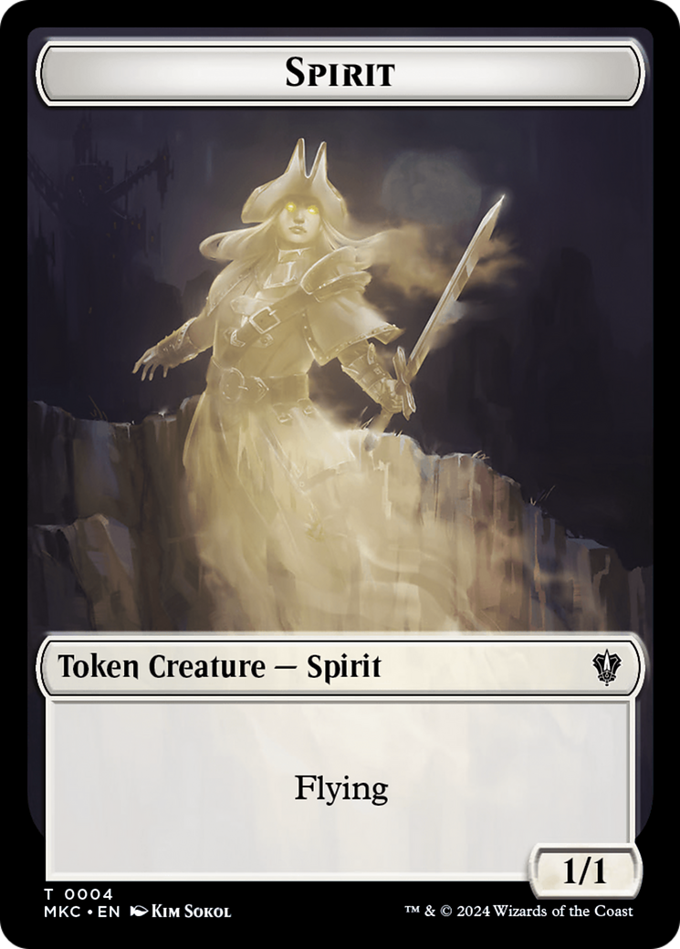 Spirit // Phyrexian Germ Double-Sided Token [Murders at Karlov Manor Commander Tokens] | Empire Gaming NC