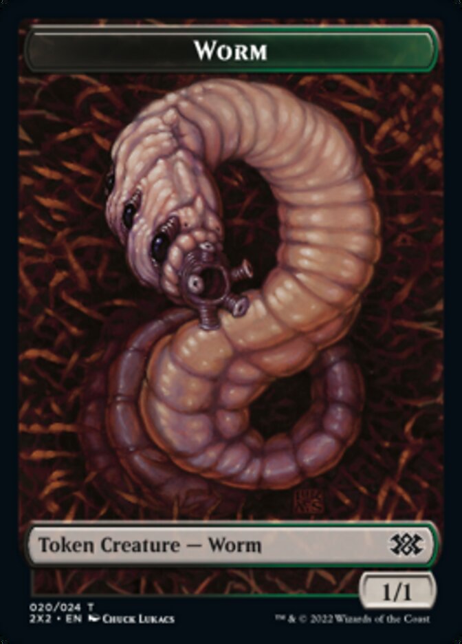 Worm // Aven Initiate Double-sided Token [Double Masters 2022 Tokens] | Empire Gaming NC