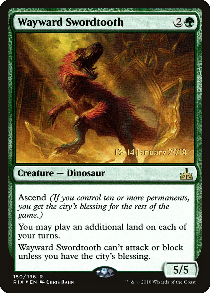 Wayward Swordtooth [Rivals of Ixalan Promos] | Empire Gaming NC