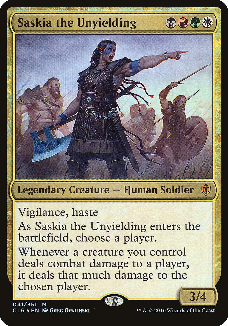 Saskia the Unyielding (Commander 2016) [Commander 2016 Oversized] | Empire Gaming NC