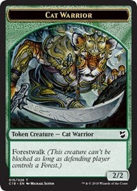 Cat Warrior // Elemental Double-sided Token [Commander 2018 Tokens] | Empire Gaming NC