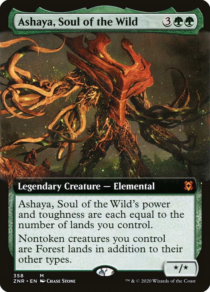 Ashaya, Soul of the Wild (Extended Art) [Zendikar Rising] | Empire Gaming NC