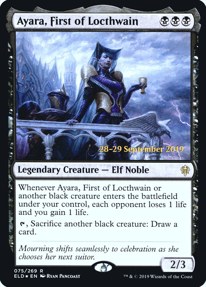 Ayara, First of Locthwain  [Throne of Eldraine Prerelease Promos] | Empire Gaming NC