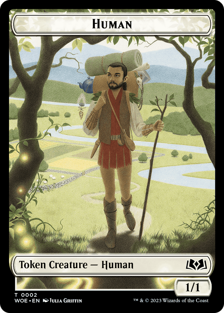 Human // Food (0013) Double-Sided Token [Wilds of Eldraine Tokens] | Empire Gaming NC