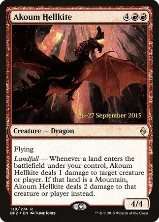 Akoum Hellkite [Battle for Zendikar Prerelease Promos] | Empire Gaming NC