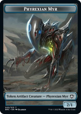 Scrap // Phyrexian Myr Double-Sided Token [The Brothers' War Commander Tokens] | Empire Gaming NC