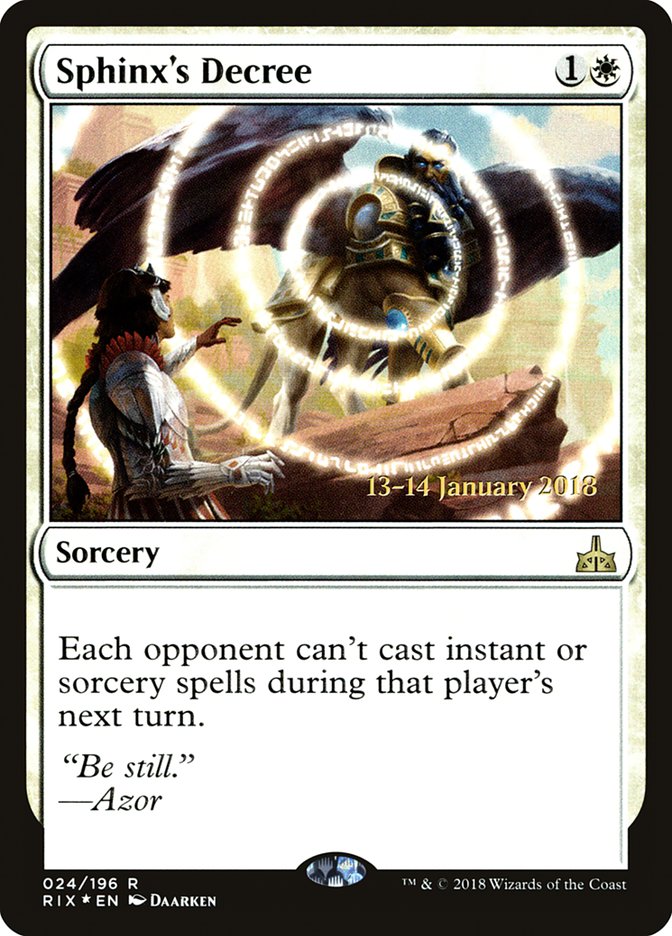 Sphinx's Decree [Rivals of Ixalan Promos] | Empire Gaming NC