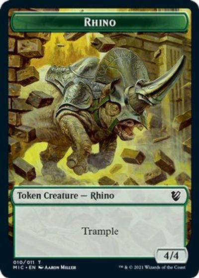 Rhino // Wolf Double-sided Token [Innistrad: Midnight Hunt Commander] | Empire Gaming NC