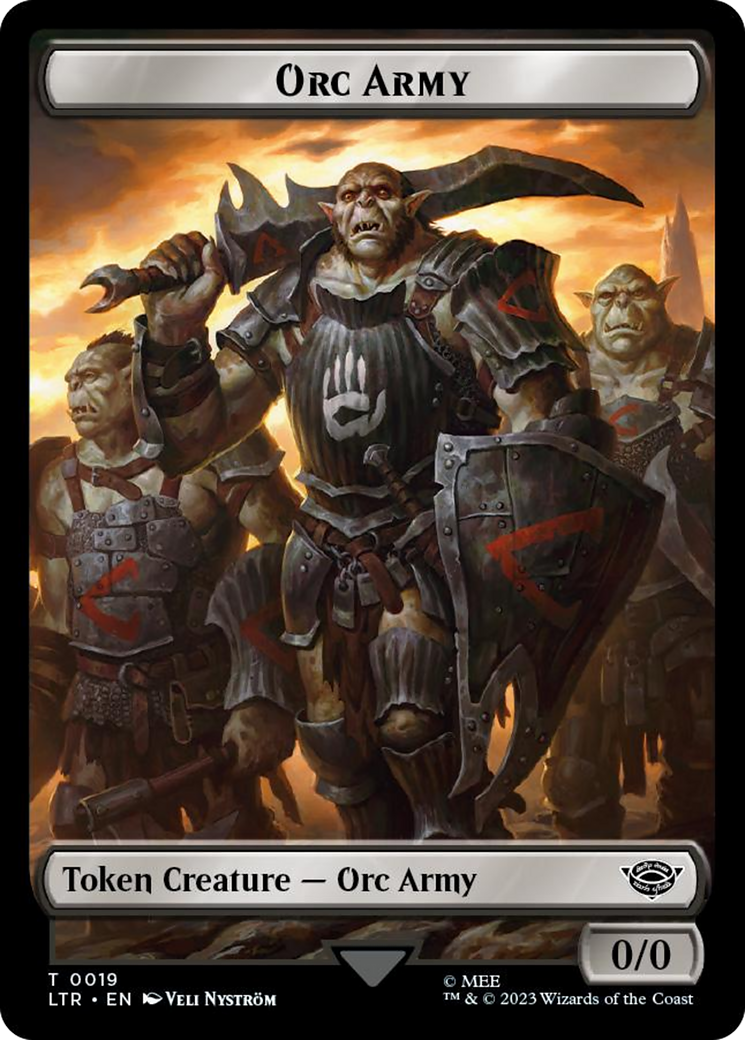 Orc Army (0019) // Food (0023) Double-Sided Token (Surge Foil) [The Lord of the Rings: Tales of Middle-Earth Tokens] | Empire Gaming NC