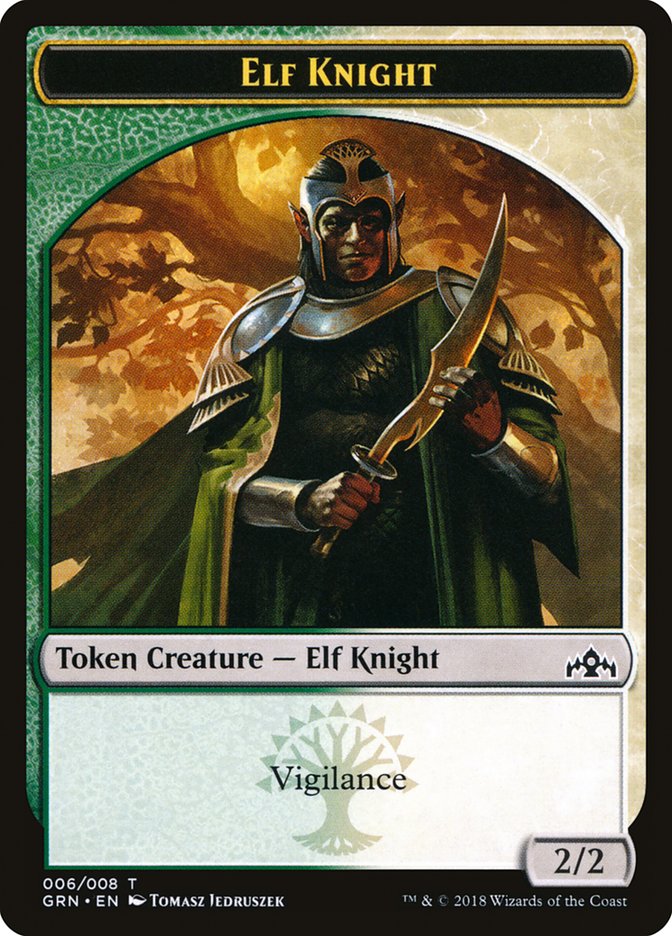 Elf Knight Token [Guilds of Ravnica Tokens] | Empire Gaming NC